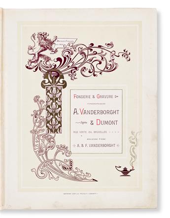 [SPECIMEN BOOK — A. VANDERBORGHT & DUMONT]. Foderie & Gravure Typographiques A. Vanderborght & Dumont. A. & F. Vanderborght, (1900).